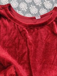 Elegant Red Velvet Dress