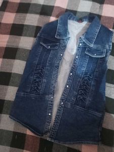 Denim Sleeveless Jacket