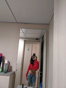 Red Cropped sweatshirt