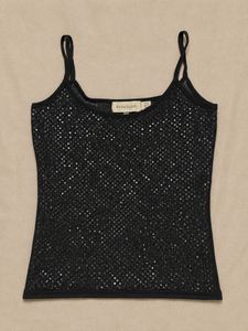 River Island Sparkly Black Mesh Camisol Top