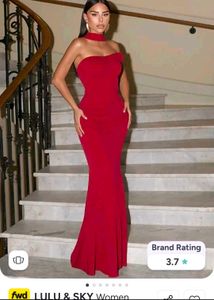 Stunning Red Off-Shoulder Gown
