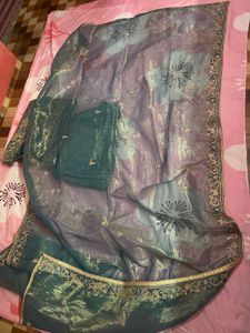 Embroidered Teal Kurta Set