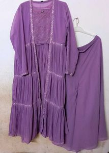 Elegant Lavender Kurta Set with Jacket