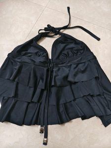 Ruffled Halter Bikini Top