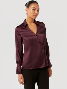 FOREVER NEW Elegant Satin Wrap Blouse