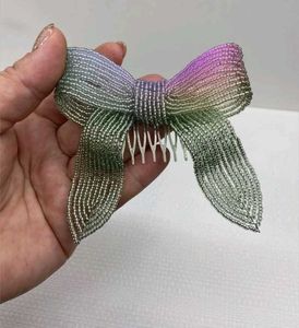 Beaded Bow Hair Clip