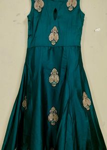 Elegant Green Emborided Ethnic Gown