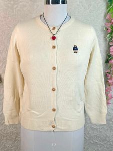 Cream Teddy Bear Cardigan