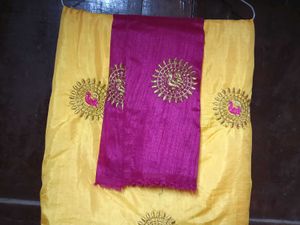 Brand New Embroidery Poly Silk Saree With Blouse