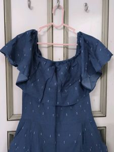 Blue Ruffle Playsuit