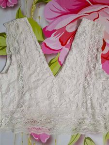 Bebe White Lace Bralette