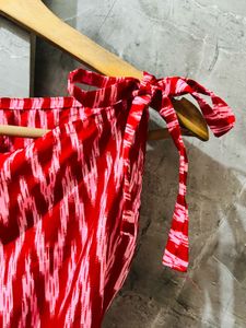 Boho Red &amp; White Zigzag Print Romper