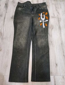 Unique Graphic Print Denim Jeans