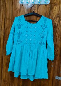 Light Blue Embellished Kurta