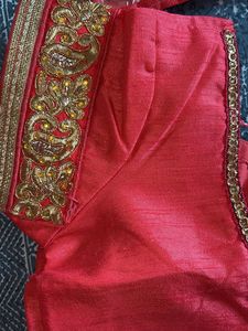 Elegant Pink &amp; Gold Embroidered Saree