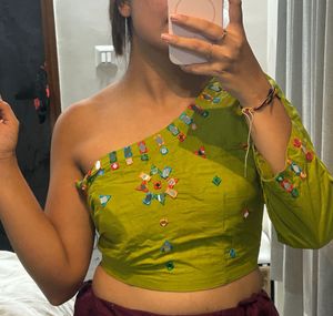 Embellished One Shoulder Blouse