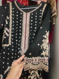 ,😍😍Original pakistani black suit set