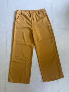 Wide Leg Mustard Trousers