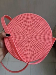 Cute Hot Pink Round Crossbody Bag