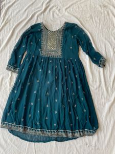 Teal Embellished Pakistani Dress Xl Size