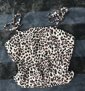 Leopard Print Tie-Strap Cami Top