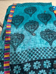 Elegant Maroon &amp; Blue Paisley Saree