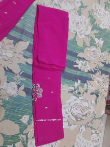 Hot Pink Embellished Kurta Pajami Suit