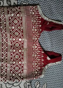 Maroon Embellished shrara set