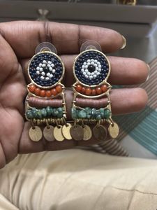 Boho Beaded Evil Eye Earrings