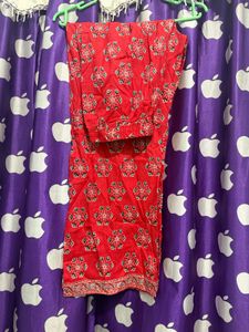 Vibrant Red Ethnic Kurta Set with Dupatta