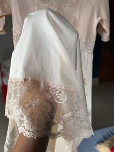 Ivory Lace Satin Nightdress