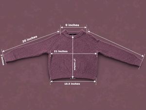 MAUVE CHUNKY RIBBED RAGLAN KNIT SWEATER