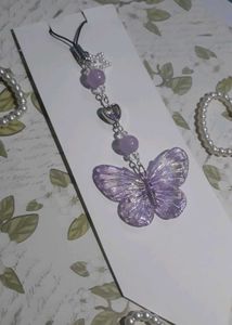 Purple Butterfly Phone Charm Handmade