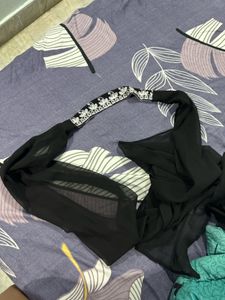 Black Lucknowi Chikankari Anarkali Kurta