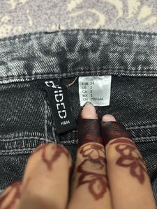 low waisted Flared Grey Wash Denim Jeans