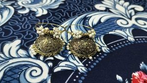 Traditional Pearl Jhumka Earrings ✨