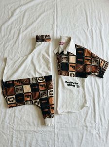 Trendy Color-Block Geometric Print Top 4-5 years