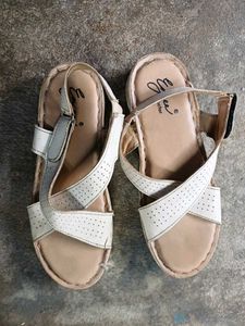 White Perforated Strap Sandals ( buy 1 get)