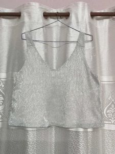 Sparkly Silver Tank Top