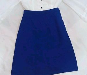 Navy Blue A-Line Skirt