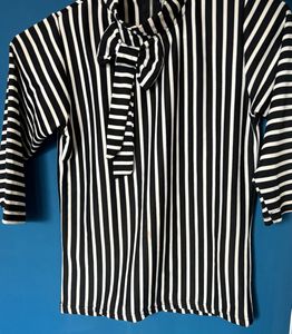 Striped Bow Blouse