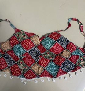 Boho Print padded Blouse with Shells