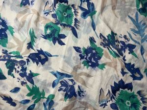Blue Floral Print Scarf