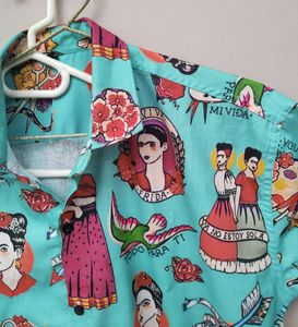 Mens Multicoloured Frida Print Shirt