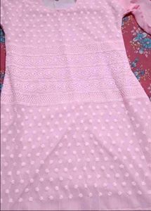 Elegant Pink Chikankari Kurta
