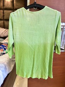 Lime Green Embroidered Kurta
