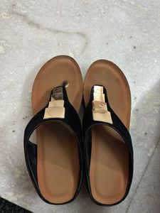 Black &amp; Gold Wedge Heels