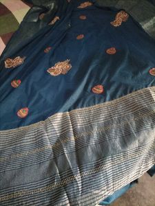 new blue 💙 halki si soft saree 💕