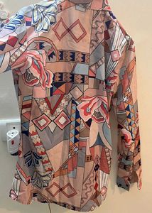 Abstract Print Button-Down Shirt