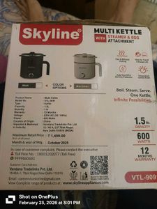 Skyline Multi Kettle - Steamer &amp; Egg Attachment